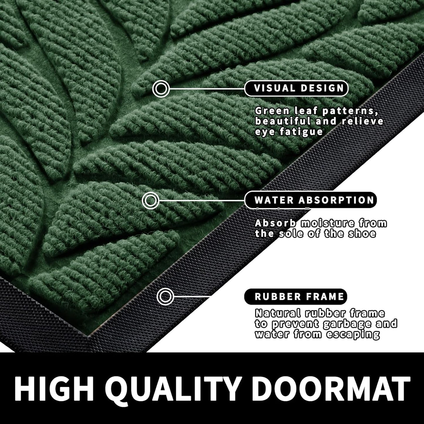 Yimobra Front Door Mat Outdoor Indoor, 29.5x17 All-Season Waterproof Door Mat Outside Entrance, All-Weather Non-Slip Outside Doormat for Garage Patio Entryway, Brown