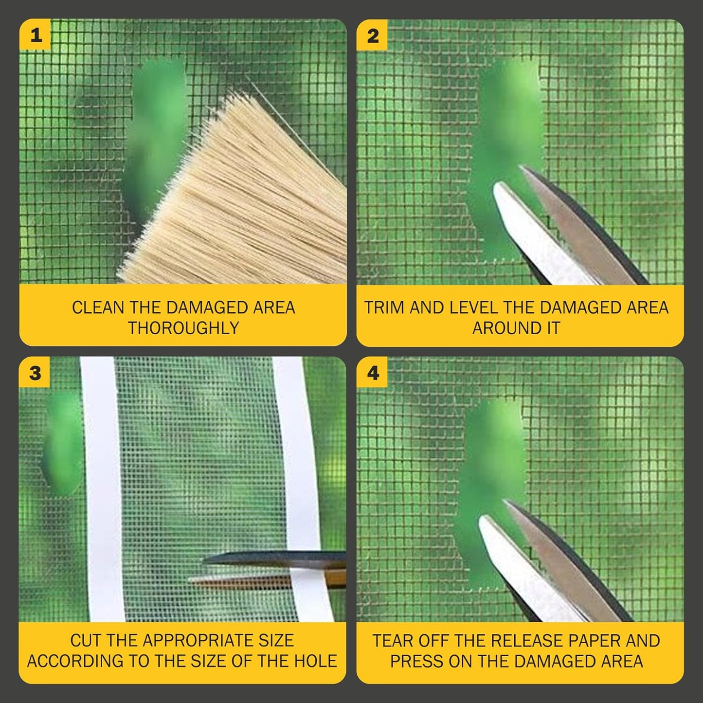 2PCS Screen Tape Mesh Repair, Self-Adhesive Window Screen Repair Tape Patch Kit, Breathable Mesh for Home (3inchx16.4ft)