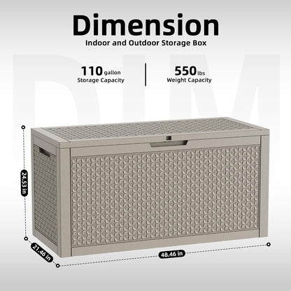 230 Gallon Large Outdoor Storage Box Waterproof, UV Resistant Resin Deck Box with Hydraulic Rod & Lockable Latch for Patio Furniture, Outside Storage Box for Garden Tools, Patio Cushions, Black