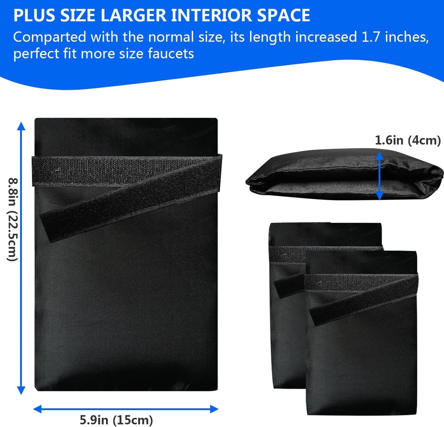 Outdoor Faucet Covers for Winter Freeze Protection, 2 Pack 8.8" H X 5.9" W Outside Winterize Insulation Hose Bib Water Spigot Cover Winter Insulated Outdoor Sock Faucet Cover for Cold Weather