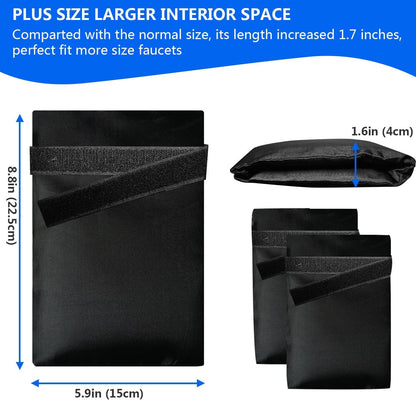 Outdoor Faucet Covers for Winter Freeze Protection, 2 Pack 8.8" H X 5.9" W Outside Winterize Insulation Hose Bib Water Spigot Cover Winter Insulated Outdoor Sock Faucet Cover for Cold Weather