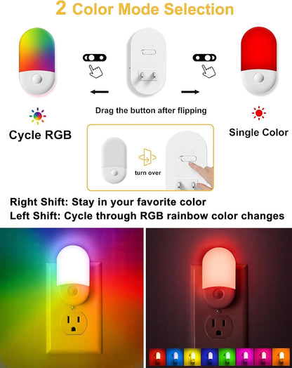 L LOHAS LED Night Lights Plug into Wall, [2 Pack] LED Dimmable Night Light with Light Sensors, 30/60LM Adjustable Brightness Nightlights, Soft White 3000K Automatic Night Light for Kid, Hallway