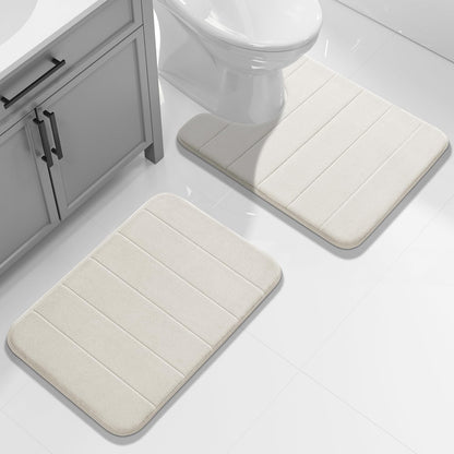 Yimobra Memory Foam Bath Mat, Super Soft Absorbent Bathroom Rug Non Slip, Quick Dry, Machine Washable Floor Carpet for Tub Shower, Home Decor Accessories, 24x17, Grey