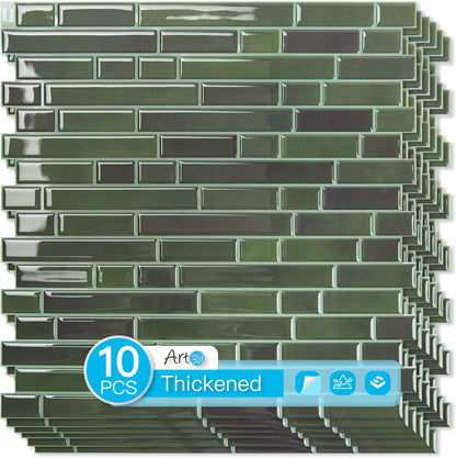 Art3d 10-Sheet Heavy-Duty Peel and Stick Backsplash, Waterproof Wall Tiles Stick on Kitchen Backsplash Living Space, Beige & White