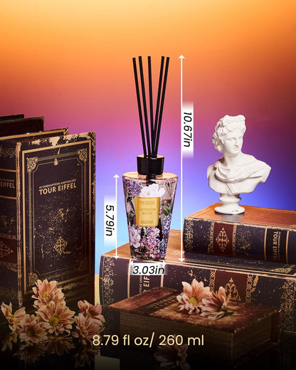 M&SENSE Reed Diffuser Set, Jasmine Sandalwood Scented 6.3 fl oz Natural Essential Oil Diffusers with Sticks, Non-Toxic Organic Air Freshener, Long-Lasting Fragrance Oils for Home Bathroom Living Room