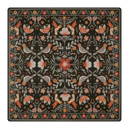 OJIA Floral Stair Treads Non-Slip Stair Runner for Wooden Steps Indoor 15PCS 30"x8" Carpet Stair Treads Stair Mats Staircase Step Treads for Kids, Elders and Dogs, Stair Covers, Black