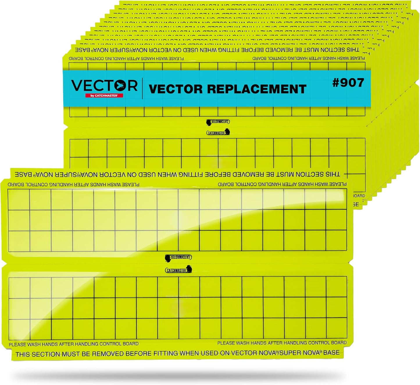 Catchmaster Vector Discreet Black Glue Trap Refills, 12-Pk, UV Light Fly Traps for Home, Unscented Sticky Gnat Glue Boards for House, UV Lamp Insect & Mosquito Killer, Adhesive Bug Light Boards