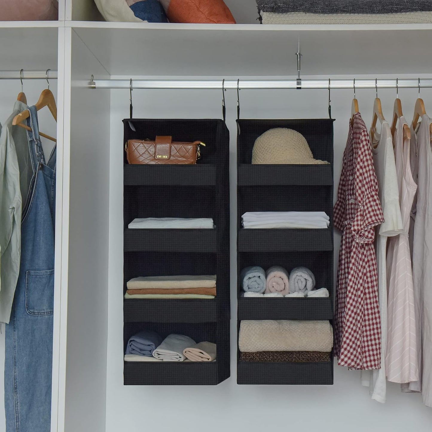 GRANNY SAYS 3-Shelf Hanging Closet Organizer and Storage, Collapsible Hanging Closet Shelves, Hanging Organizer for Closet & RV, Gray, 29 ½" H X 12" W X 12" D, 1-Pack