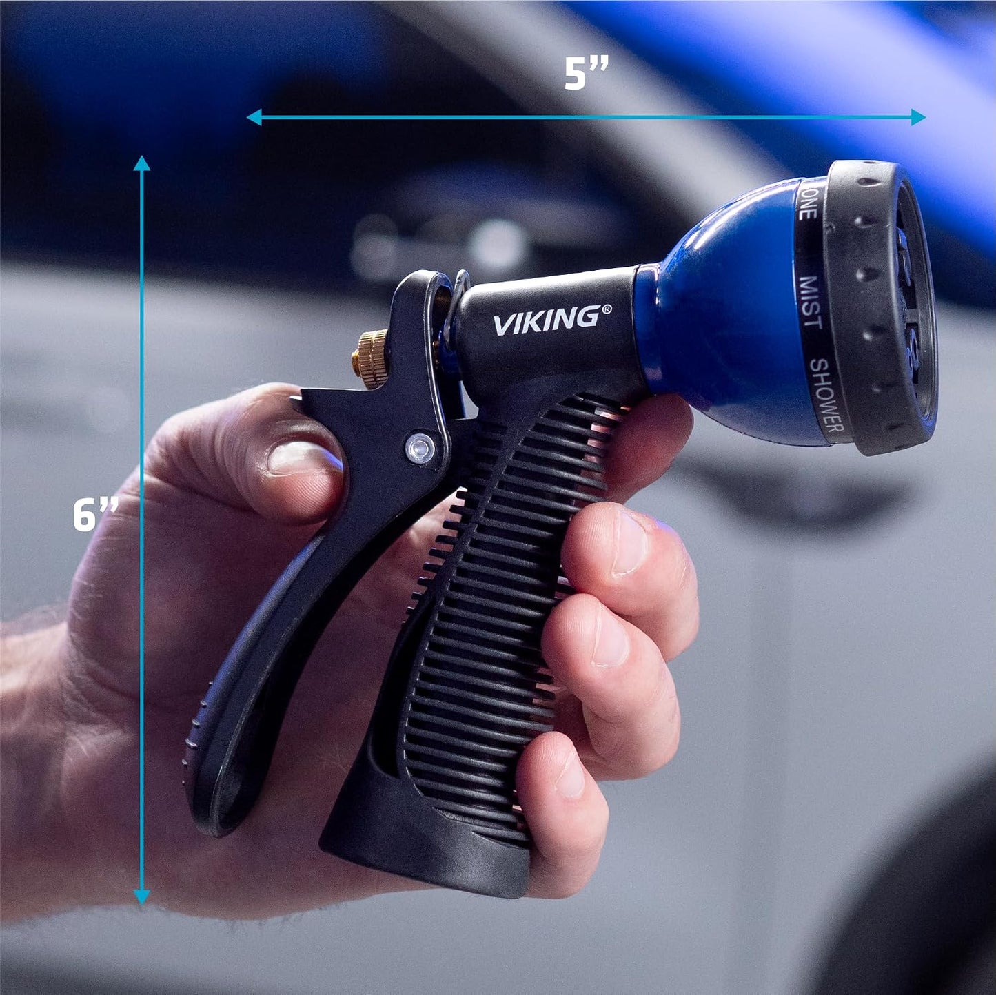 VIKING Hose Nozzle, Garden Hose Nozzle with 8 Spray Patterns, Adjustable and Heavy Duty for Washing Car, Watering Plants, Washing Pets, and Home Use