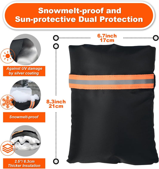 Outdoor Winter Faucet Hose bib Wall Taps Ouside Covers - 8.3”H x 6.7”W, Waterproof & Frost-Free for Winter Freeze Protection, Black, Gray (Gray, 2pcs)