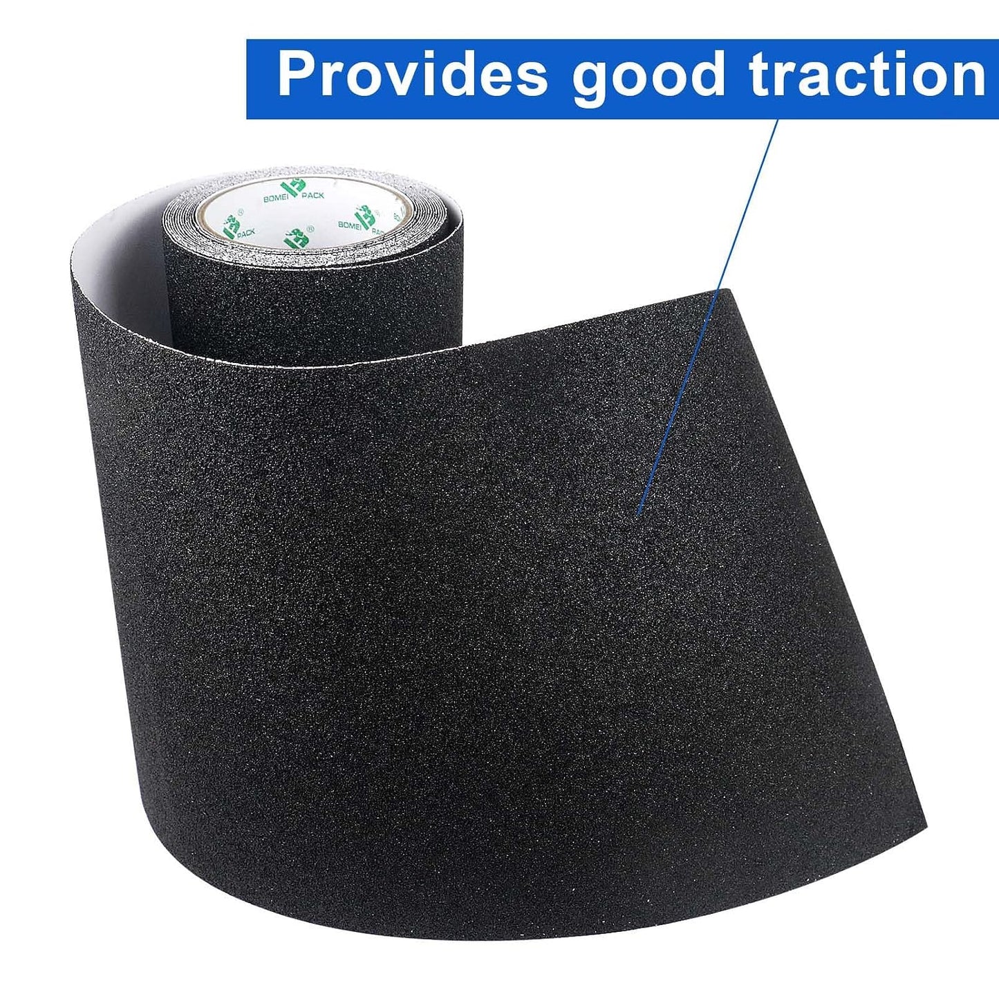 BOMEI PACK Black Anti Slip Tape, 4 Inch x 33 Foot Non-Slip Traction Grip Tape for Stairs, Waterproof Stair Treads Grip Non Slip, Non Skid Tape for Steps, Outdoor Black Grip Tape