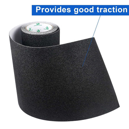 BOMEI PACK Black Anti Slip Tape, 4 Inch x 33 Foot Non-Slip Traction Grip Tape for Stairs, Waterproof Stair Treads Grip Non Slip, Non Skid Tape for Steps, Outdoor Black Grip Tape