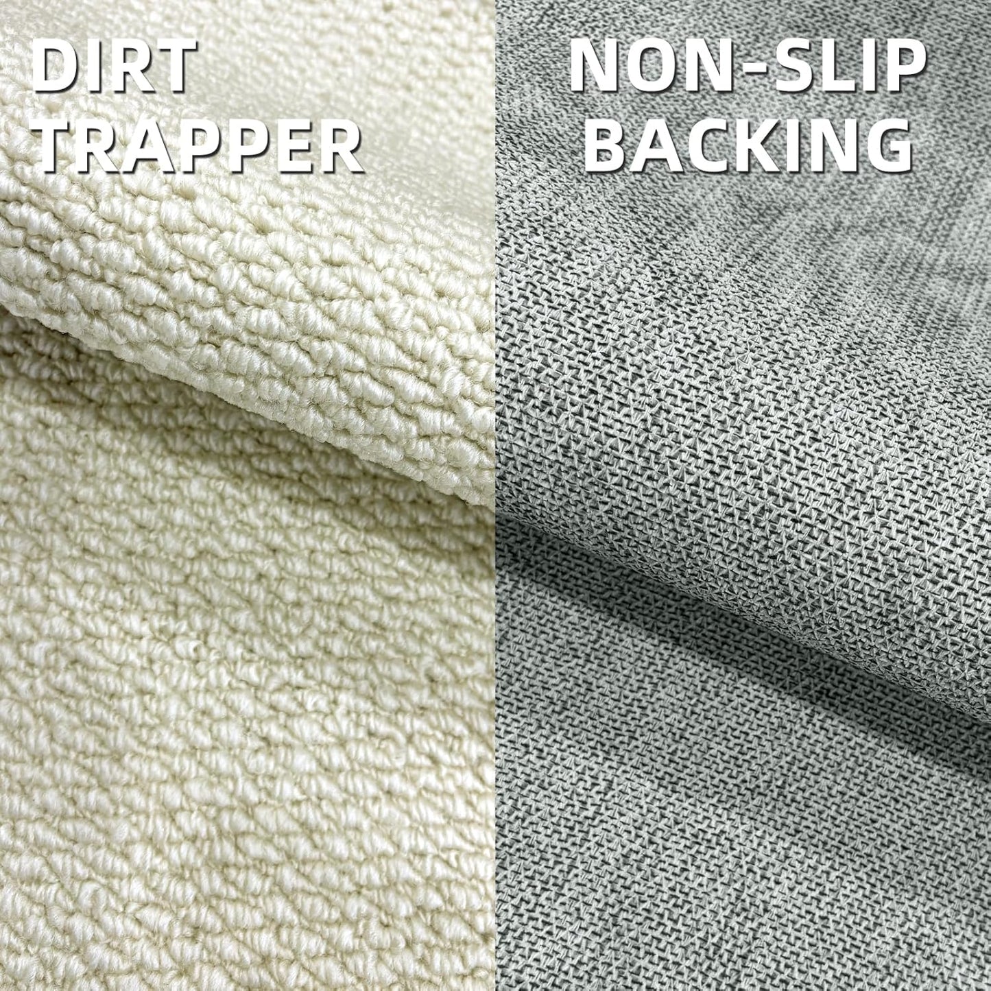 Indoor Door mat 17“ x 30”, Dirt Trapper Door Mat, Non-Slip Washable Entrance Mat, Dirt Resistant and Absorbent Welcome Mat,Low-Profile Doormat for Entryways, Front Doors, and Indoor Entrances, White