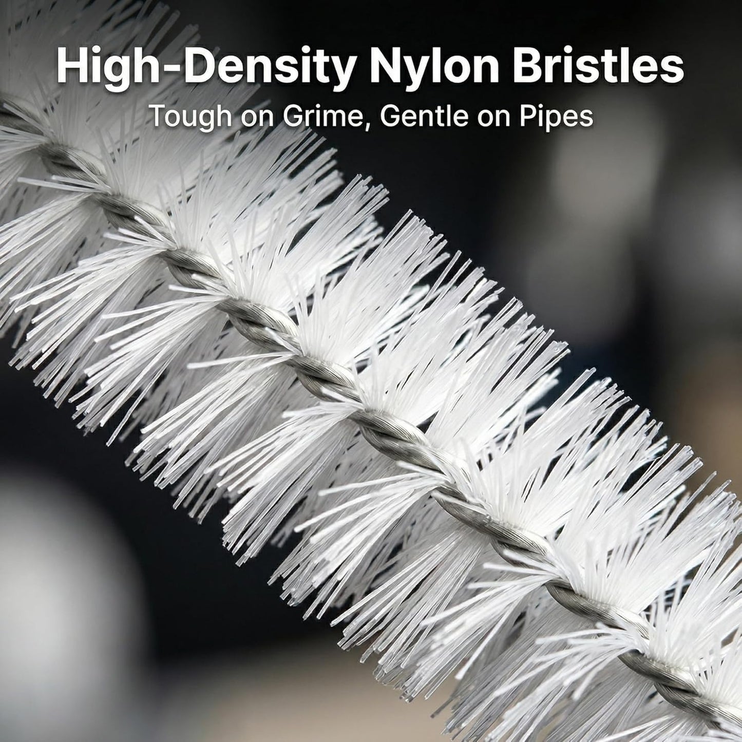 Flexible Drain Cleaning Brush Set, Long Pipe Cleaner for Kitchen Sink, Shower, Tub Hair Clogs, White, 4 Pack