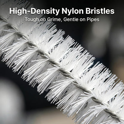 Flexible Drain Cleaning Brush Set, Long Pipe Cleaner for Kitchen Sink, Shower, Tub Hair Clogs, White, 4 Pack