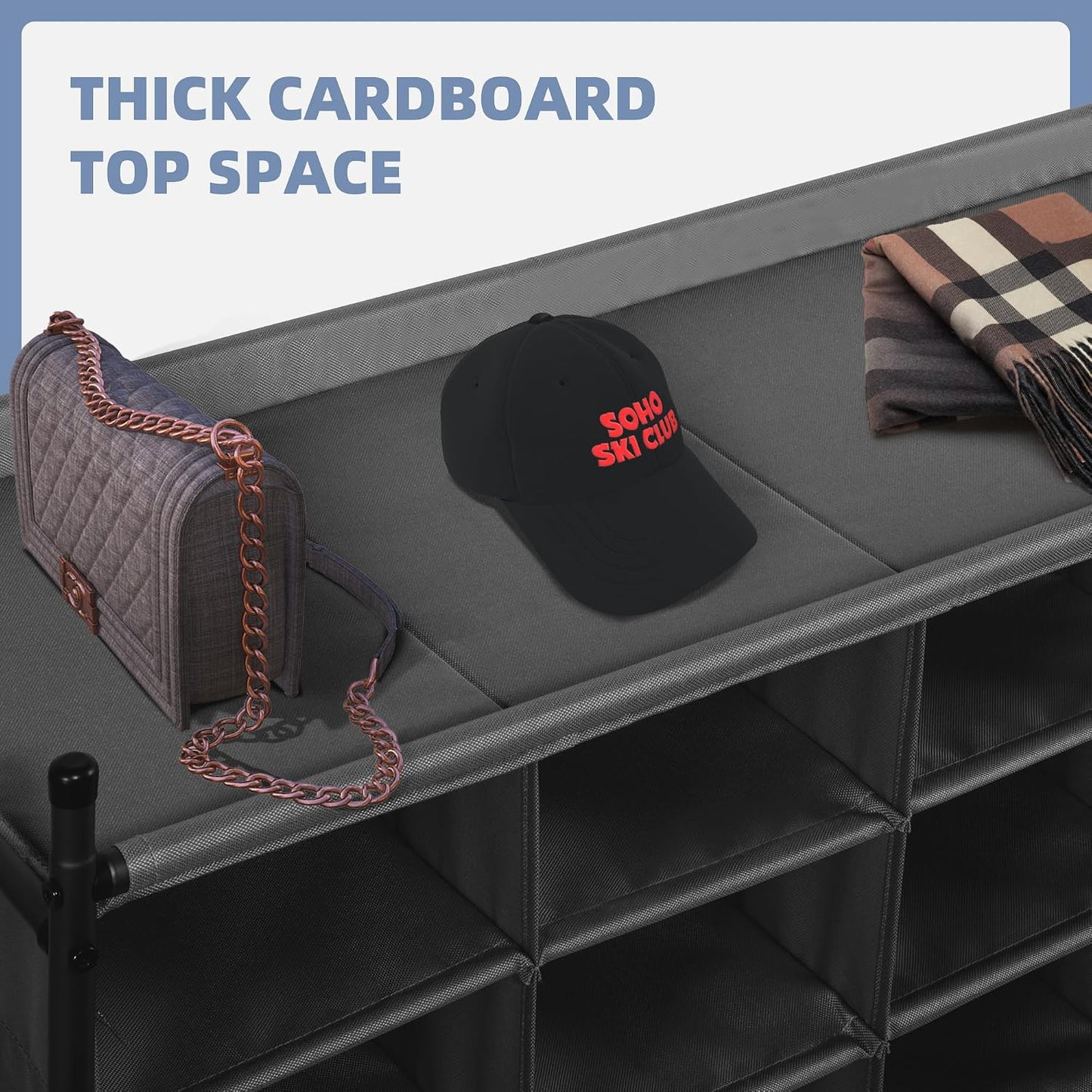 STORAGE MANIAC Stackable Shoe Cubby Organizer, Free Standing Shoe Cube Rack for Entryway, Bedroom, Apartment, Closet, 20-Cube Gray