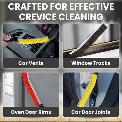 Crevice Cleaning Brush Set – 6Pcs Hard Bristle Cleaning Tools for Grout, Tile Floors, Gaps & Narrow Spaces – Small Grout Scrub Brush for Cleaning Bathroom, Shower, Window Tracks, Kitchen