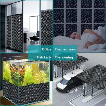 Windimiley 3D Diamond Frosted Window Privacy Film, Static Cling No-Glue Removable Vinyl, UV Blocking Heat Control for Bathroom Bedroom Door, 17.5 x 78.7 inch