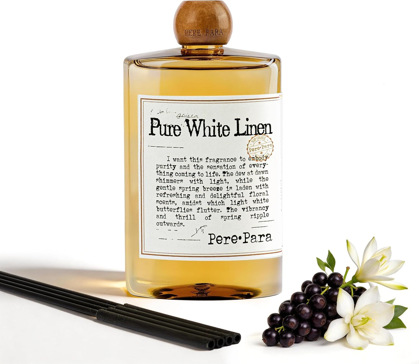 Luxury Hotel Scent Reed Diffuser Rifill 400ml (13.53oz) with 6 Reed Sticks | English Pear & Freesia Scent | Home, Bathroom & Office Decor | Long-Lasting Room Freshener | Premium Gift Set