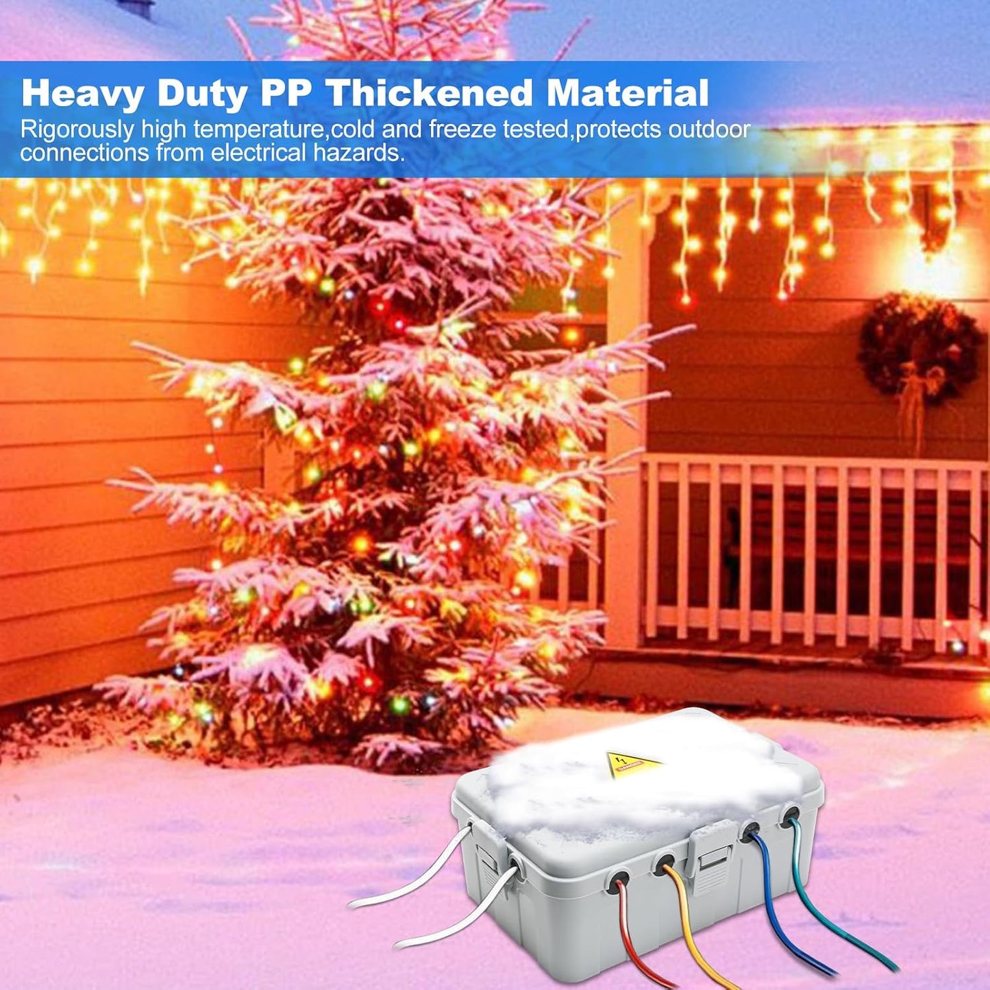 Hrensaw Large Outdoor Electrical Box(12.5x8.5x5inch),IP54 Waterproof Outdoor Outlet Covers,Weatherproof Extension Cord Covers Protect Outlet,Plug,Timer,Power Strip,Holiday Light,Green
