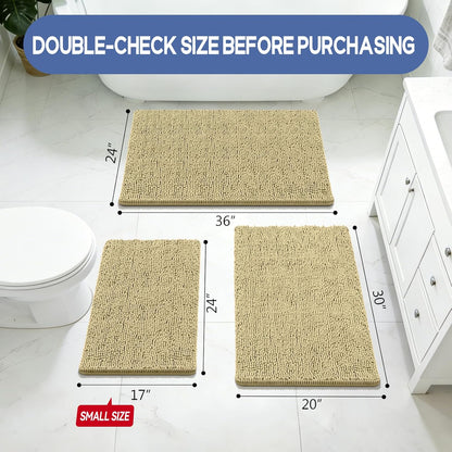 Bcoimo Bathroom Rugs 24x17, Bath Mats for Bathroom Non Slip with Rubber Backing,High Absorbent Microfiber Bath Rugs Quick Drying, Machine Washable, Durable Decor