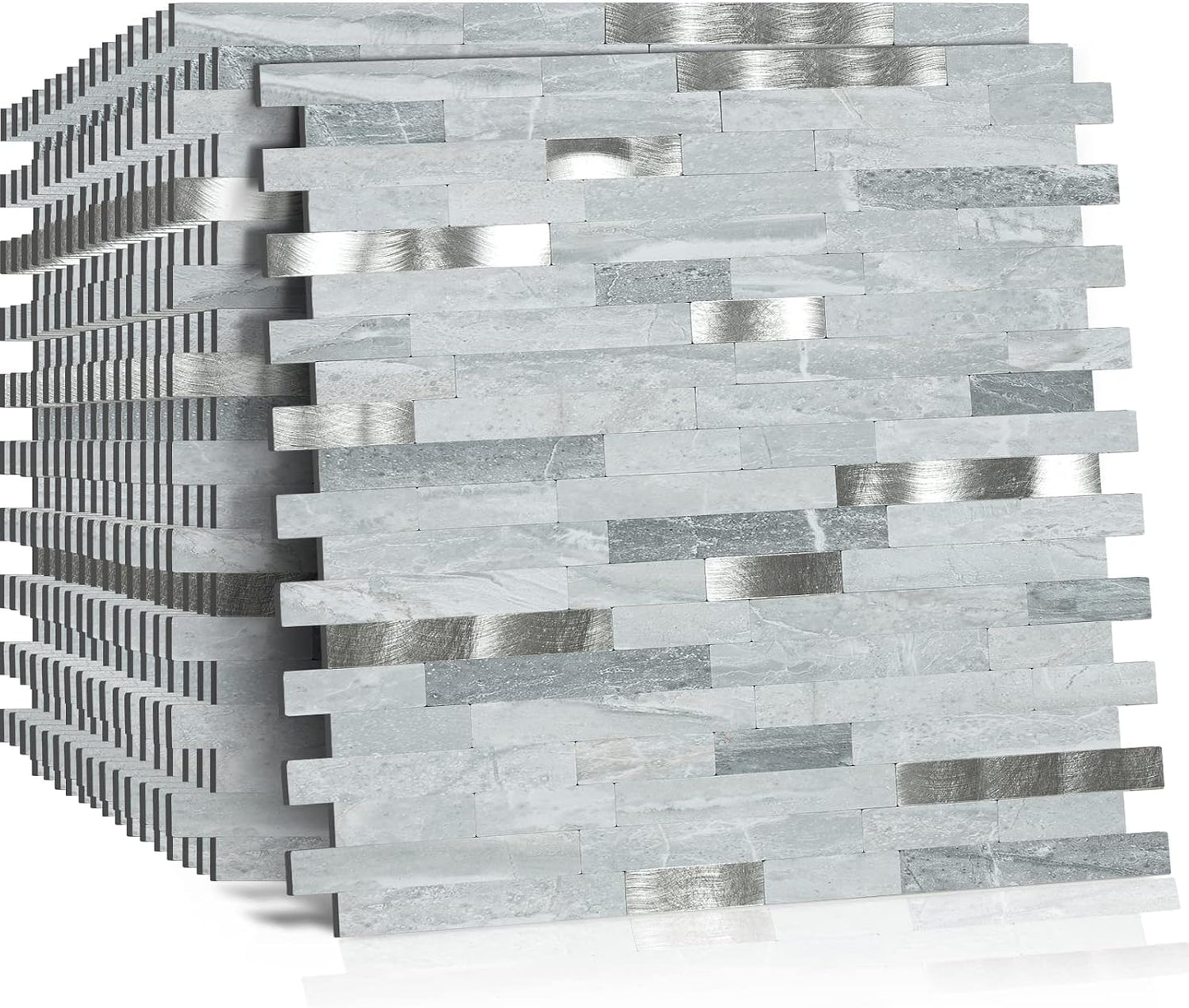 Midcard 10 Sheets Peel and Stick Backsplash PVC Wall Tile,for Kitchen Backsplash
