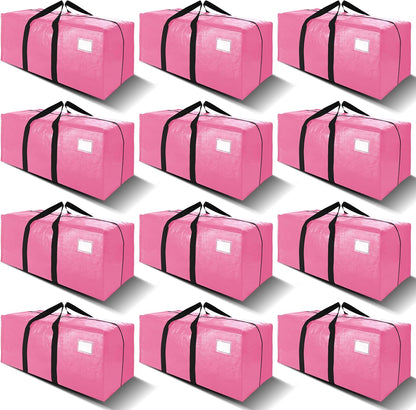 VELVETSURE Heavy Duty Extra Large Moving Bags W/Backpack Straps - Strong Handles & Zippers, Storage Totes For Space Saving, Fold Flat, Alternative to Box and Bin (Set of 6, Multicolor)