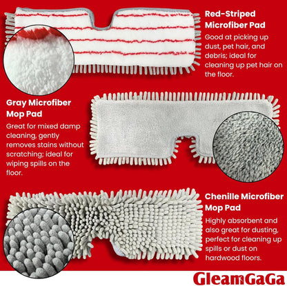 Microfiber Mops for Floor Cleaning, Flat Dust Mop with 4 Washable Pads, Dual-Sided Flip Mop for Wet & Dry Use, Extendable 62’’ Handle with Scraper, Floor Mops for Hardwood,Laminate,Vinyl,Kitchen,Tile