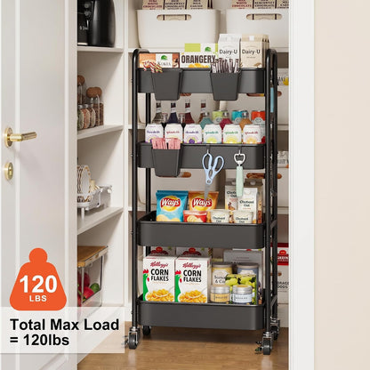 2 Tier Small Rolling Cart Metal with Wheels, White Under Desk Storage Cart on Wheels, Short Utility Roller Caddy Carts Organizer for Art,Craft,Pantry,Bathroom, Two Tiered Shelf Trolley,22 Inches Tall