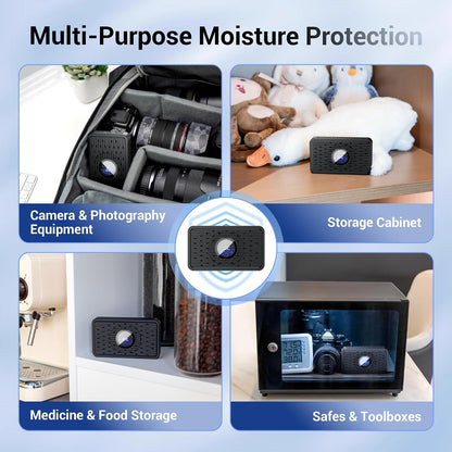 Auto Power-off USB C Rechargeable Dehumidifier Desiccant for Gun Safe | Small Reusable Electric Moisture Absorber for Storage Closet Cabinet Windowsill Bookcase & More Small Area