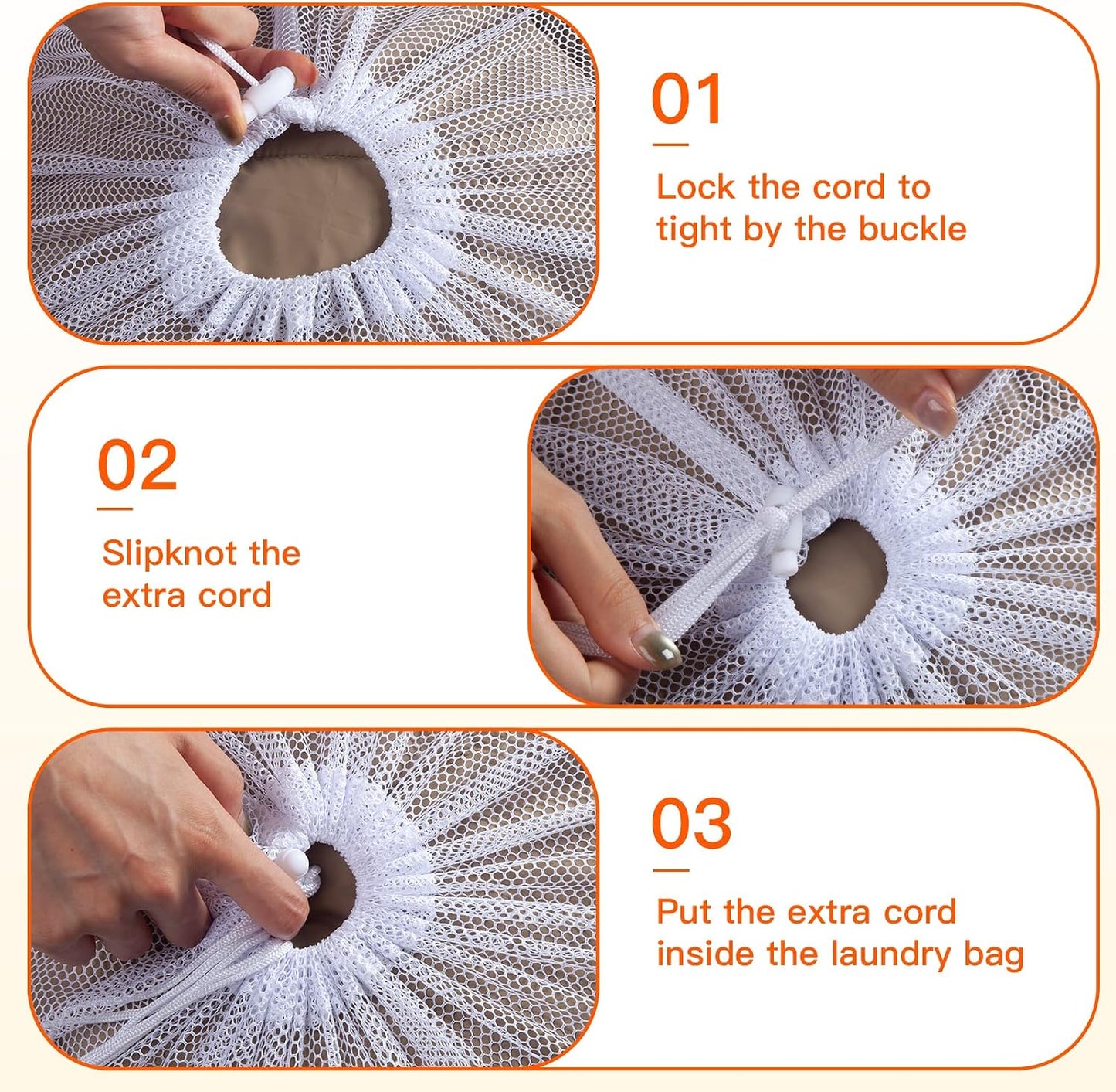 6Pcs Organic Cotton Mesh Laundry Bags for Delicates, Durable Mesh Wash Bags, Sturdy Zipper Laundry Bag for Underwear, Clothes, Shoes, Socks, (3 Large, 3 Medium)