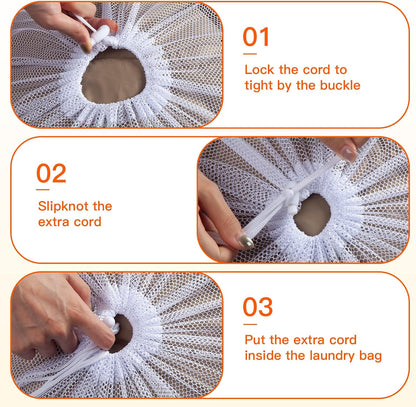 6Pcs Organic Cotton Mesh Laundry Bags for Delicates, Durable Mesh Wash Bags, Sturdy Zipper Laundry Bag for Underwear, Clothes, Shoes, Socks, (3 Large, 3 Medium)