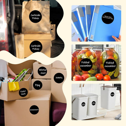 3 Inch White Color Code Dot Stickers,500 PCS Round Labels Stickers in Dispenser Box for Organization, Inventory,Classroom