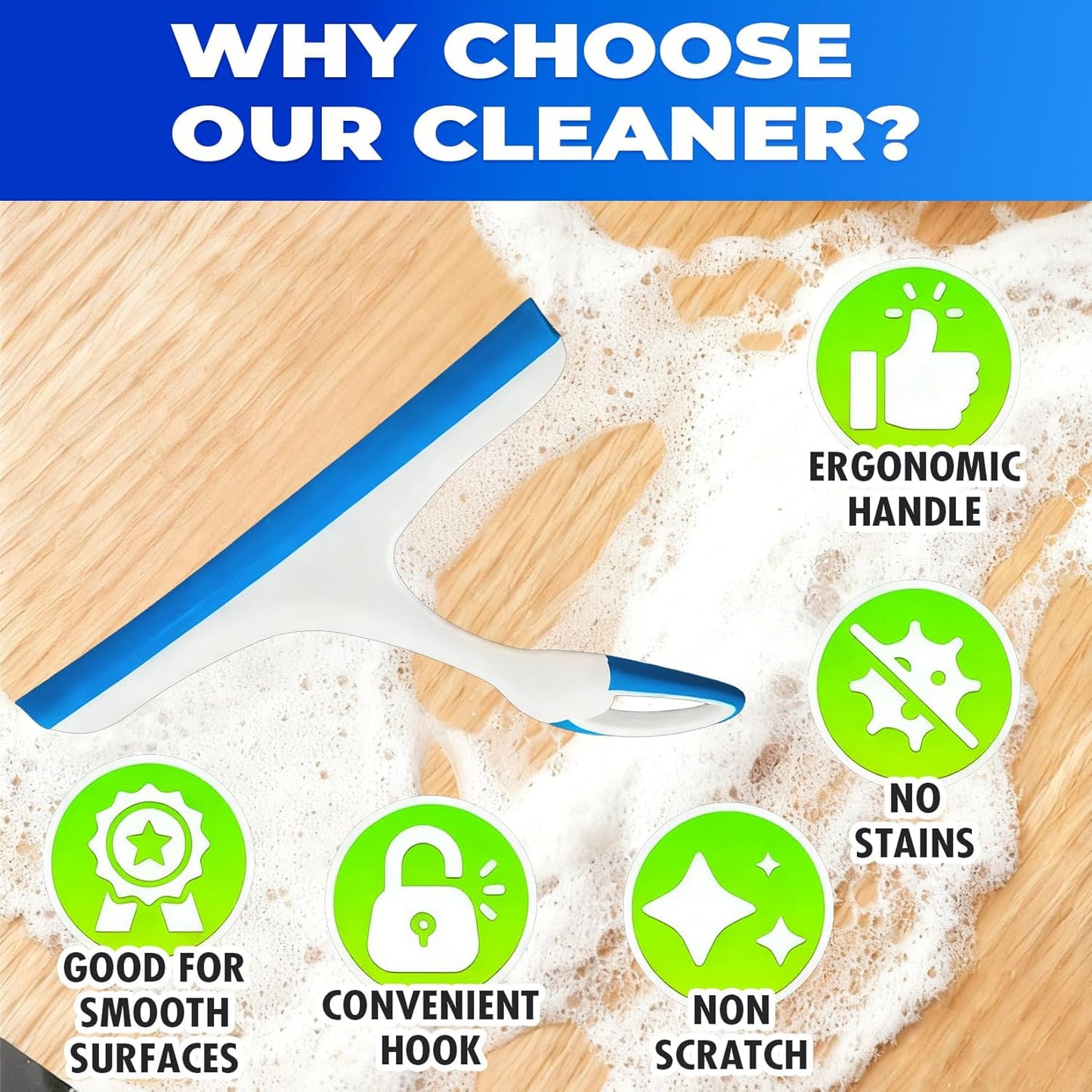 3PCS mini Squeegee Shower Squeegee Hanging Rubber Squeegee with Hook, Multipurpose Shower Squeegee for Glass Doors Window Squeegee (Regular Version)