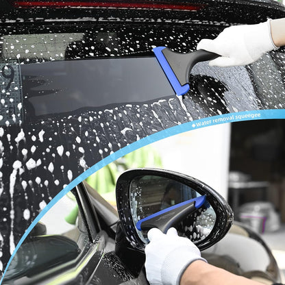 NEWISHTOOL Bathroom Shower Squeegee 5.9 Inch Soft Silicone Blade Squeegee for Shower Glass Door Mirrors Car Windshield, Kitchen Squeegee Countertops Cleaning and Water Removal Scraper w/Hanging Hole