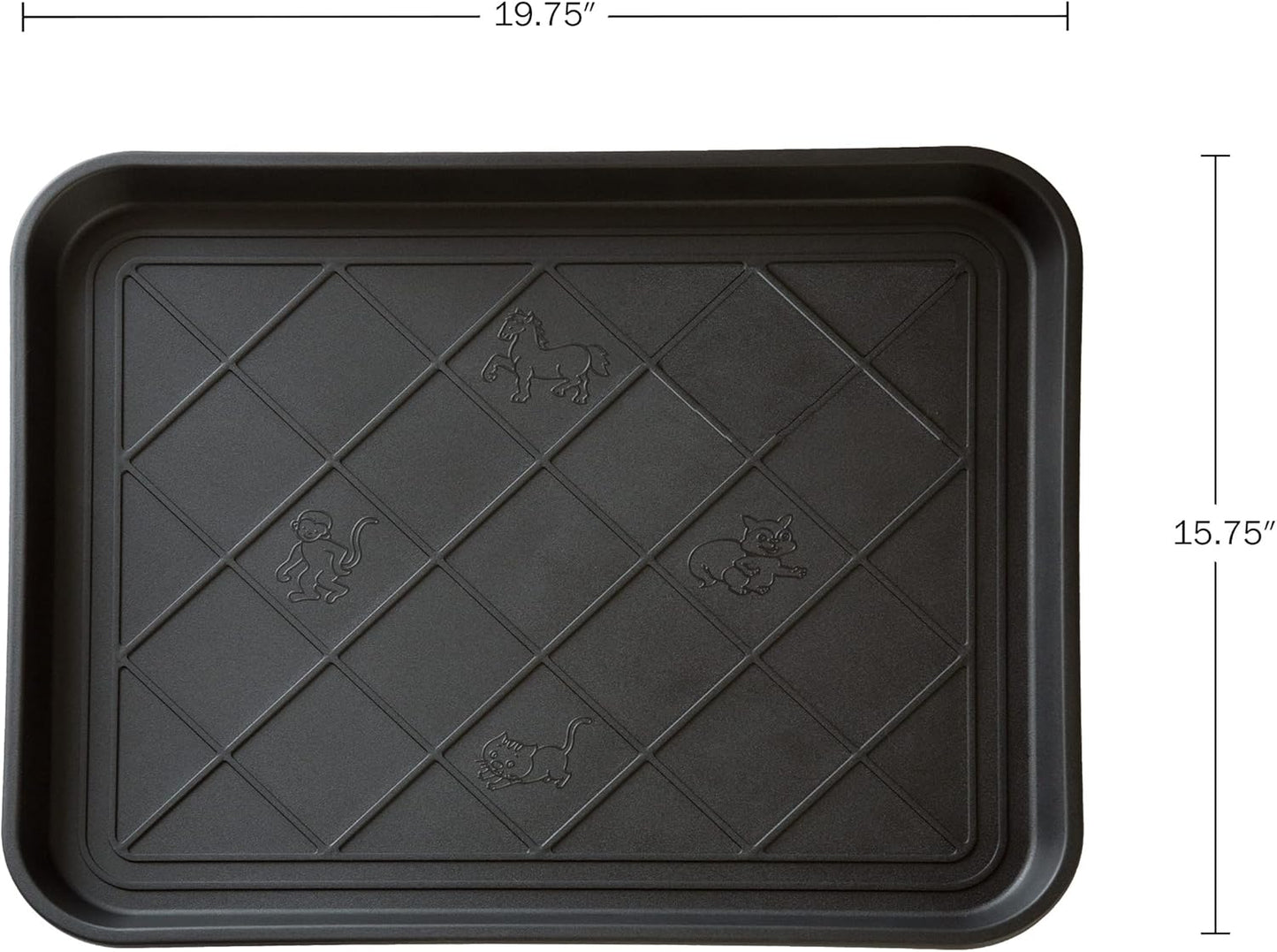Stalwart All-Weather Boot Tray, Indoor Outdoor Doormat for All Seasons, 2 pk Small, Black