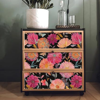 Simon&Siff Floral Wallpaper Peel and Stick Boho Contact Paper Removable Self Adhesive Waterproof Wall Paper for Cabinets Bedroom Decorative 17.3" x 120"