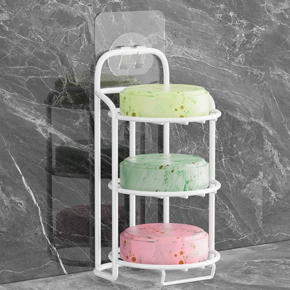 Yoshiky 3-Tier Shower Soap Shampoo Bar Holder, Self Adhesive & Freestanding Draining Bathroom Soap Dish Caddy for Bathroom Wall Accesories Decor