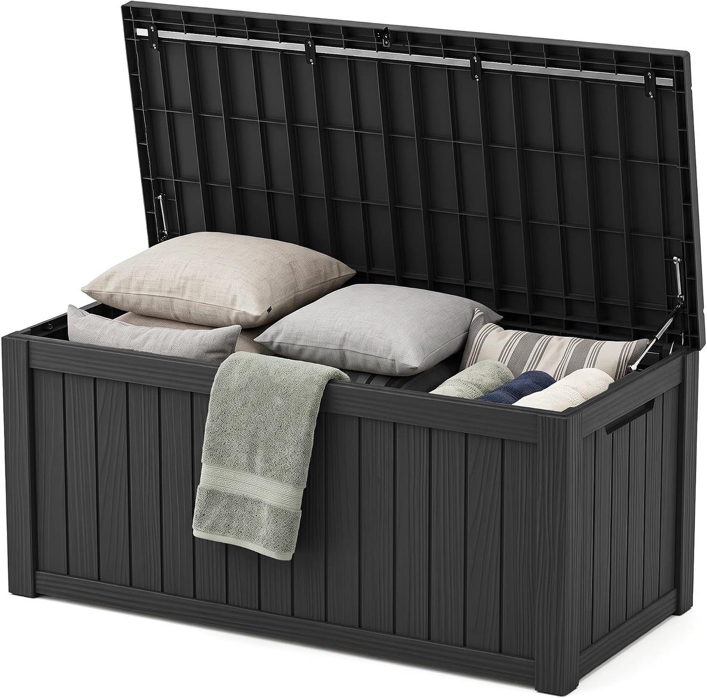 50Gal Outdoor Storage Box Anti-Theft Delivery Box Lockable Deck Box | Heavy-duty UV & weatherproof resin for secure parcel drop, patio cushion storage, garden tools & porch package organization