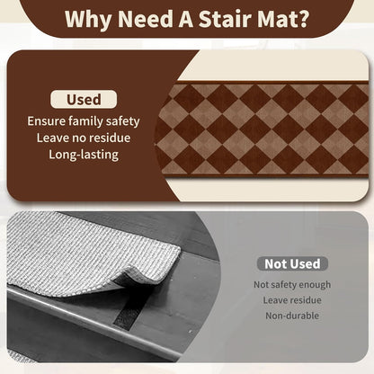 Non-Slip Carpet Stair Treads 15PCS, 8"x30" Peel and Stick Stair Runner for Wooden Steps Indoor, Washable Reusable Adhesive Backing, Pet-Friendly Safety Mats for Kids, Elders, Dogs