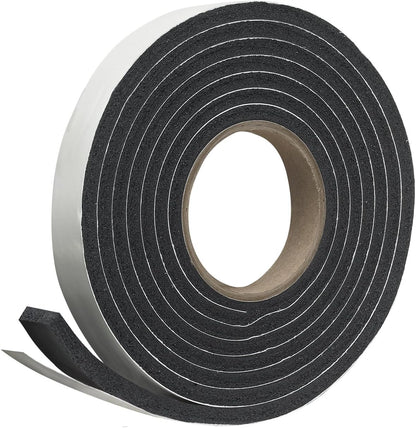 Frost King R338H Self-Stick Rubber Foam Weatherseal, 3/8"W, 3/16"T, Black|Blacks