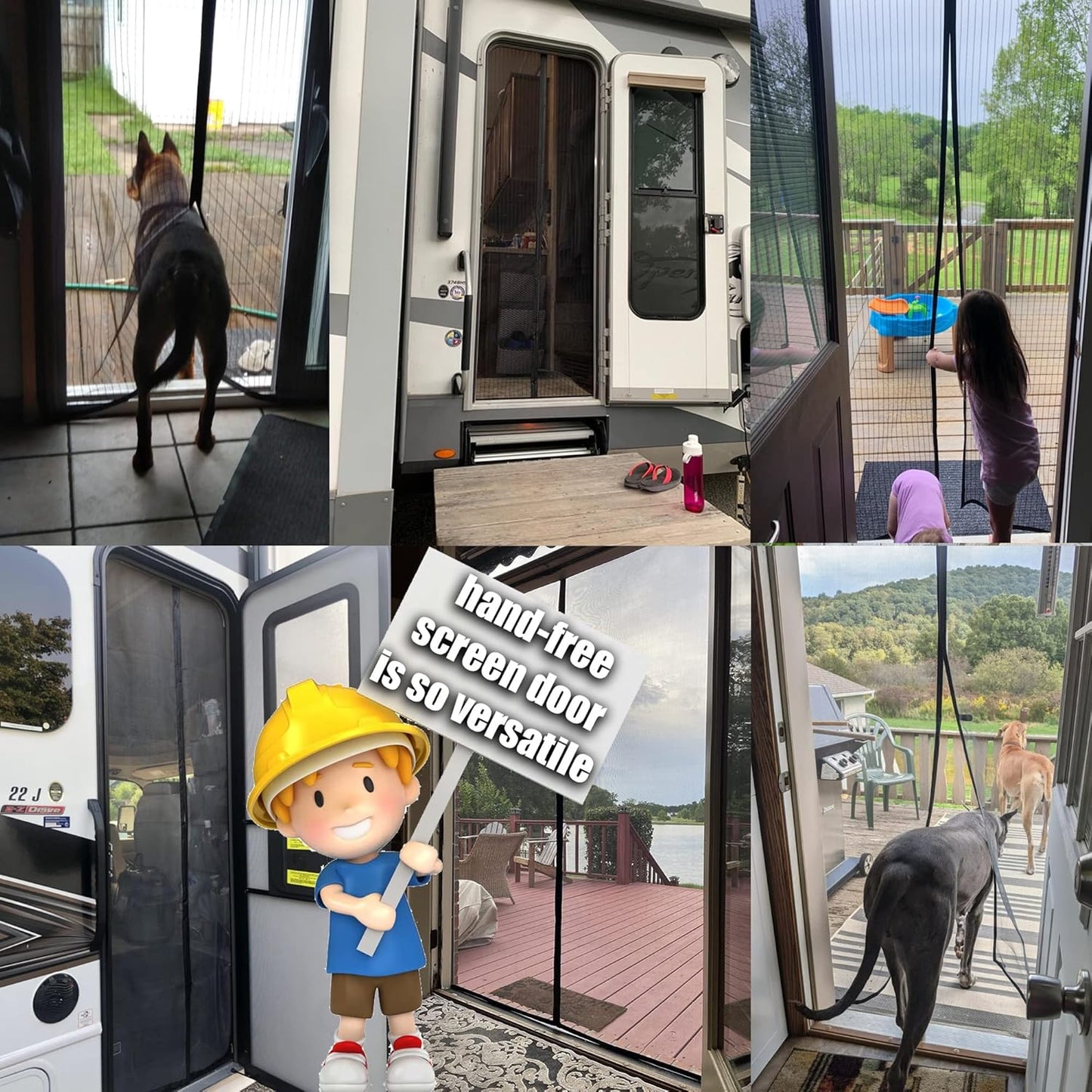 Magnetic Screen Door, 35 x 76 inch Heavy-Duty Reinforced Mesh, Ultra-Dense Weave, Smooth Auto-Close, Pets & Kids – Hands-Free, No-Gap Seal Black - Colors A
