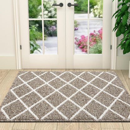 Finchitty Indoor Door Mat, Dirt Resistant and Absorbent, Low-Profile, Non-Slip, Washable Inside Floor Mats for Front Door, Back, and Entrance, 32" x 20", Grey