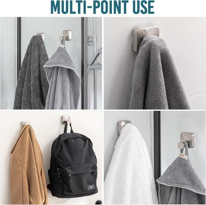 TAILI Suction Cup Razor Holder in Shower 2 Pack, Towel, Loofah, Shaver Holder for Bathroom Wall, Powerful Suction Cup Shower Hooks, Easy to Install and Reuse, White