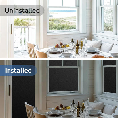 rabbitgoo Window Privacy Film, Frosted Glass Window Clings, Static Cling UV Heat Blocking Door Stickers for Home Bathroom, Removable Indoor Decal Coverings Day and Night, Pure, 17.5 x 78.7 Inches