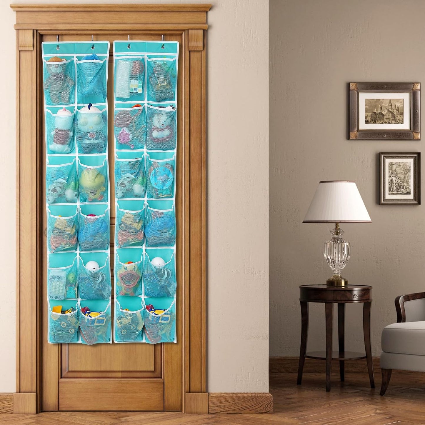 GOMAJI 2PK 12 Large Pockets Over Door Hanging Shoe Organizer
