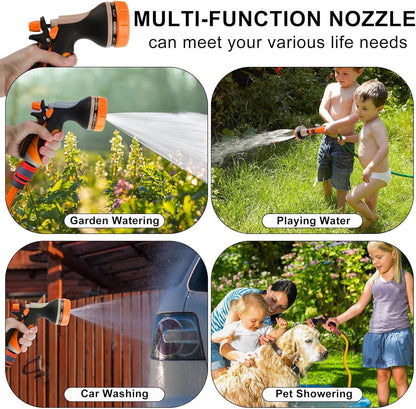 Garden Hose Nozzle with Adjustable 10 Watering Patterns, Water Hose Nozzle Sprayer with Slip Resistant,High Pressure Garden Hose Spray Nozzle for Plants & Lawns Watering,Car Washing and Pet Showering