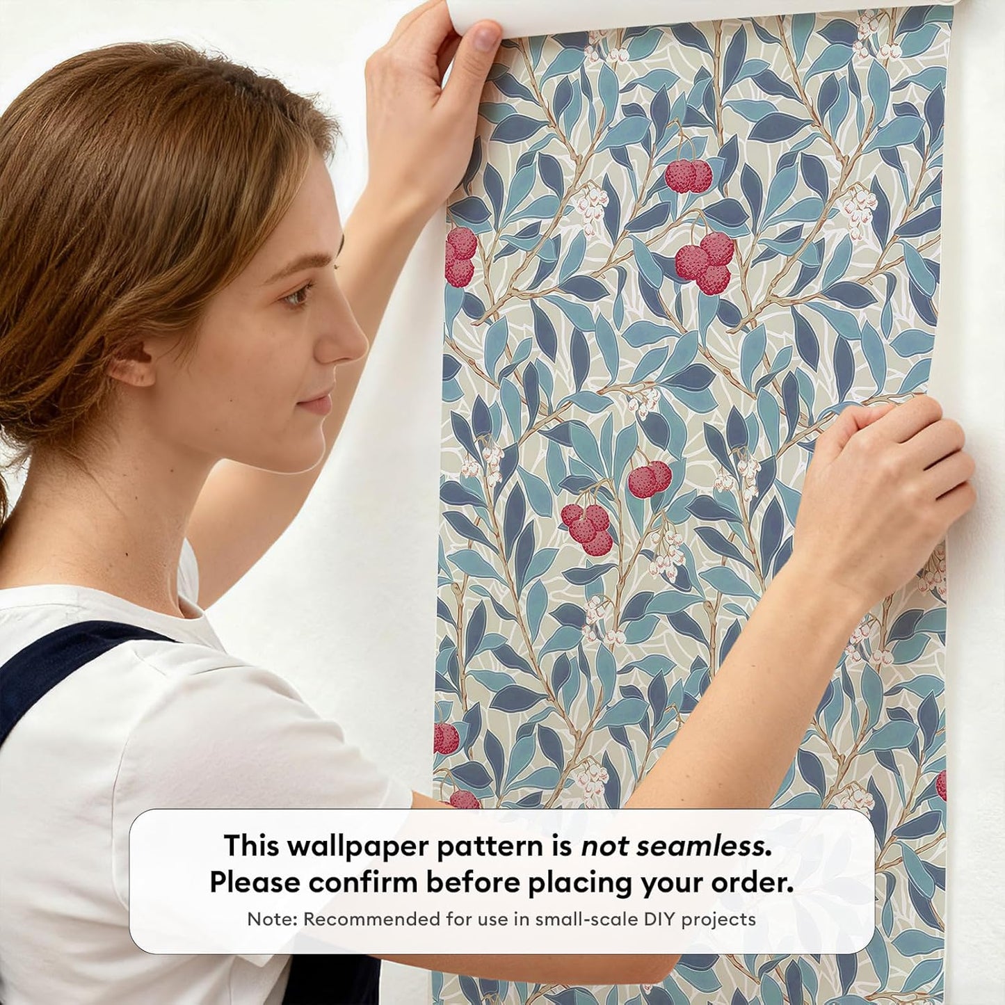 17"x118" Peel and Stick Wallpaper for Renter Friendly, Removable Wallpaper Peel and Stick, Self-Adhesive Textured Contact Paper for Walls, Cabinets, Countertops(Morning Song of Flowers)
