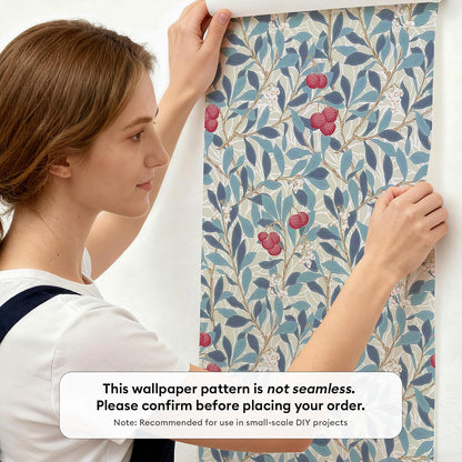 17"x118" Peel and Stick Wallpaper for Renter Friendly, Removable Wallpaper Peel and Stick, Self-Adhesive Textured Contact Paper for Walls, Cabinets, Countertops(Morning Song of Flowers)