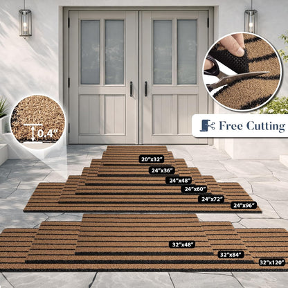 Outdoor Front Door Mat 32" x 48", Dirt Trapping Outside Entrance Rug, Non Slip Shoe Scraper, Heavy Duty Commercial Rug for Patio, Garage, Traffic Area, Office, Roll Packing